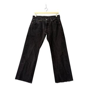 Levi's | 501 Straight Fit Black Wash Cropped Jeans Size 33 - Fits 30